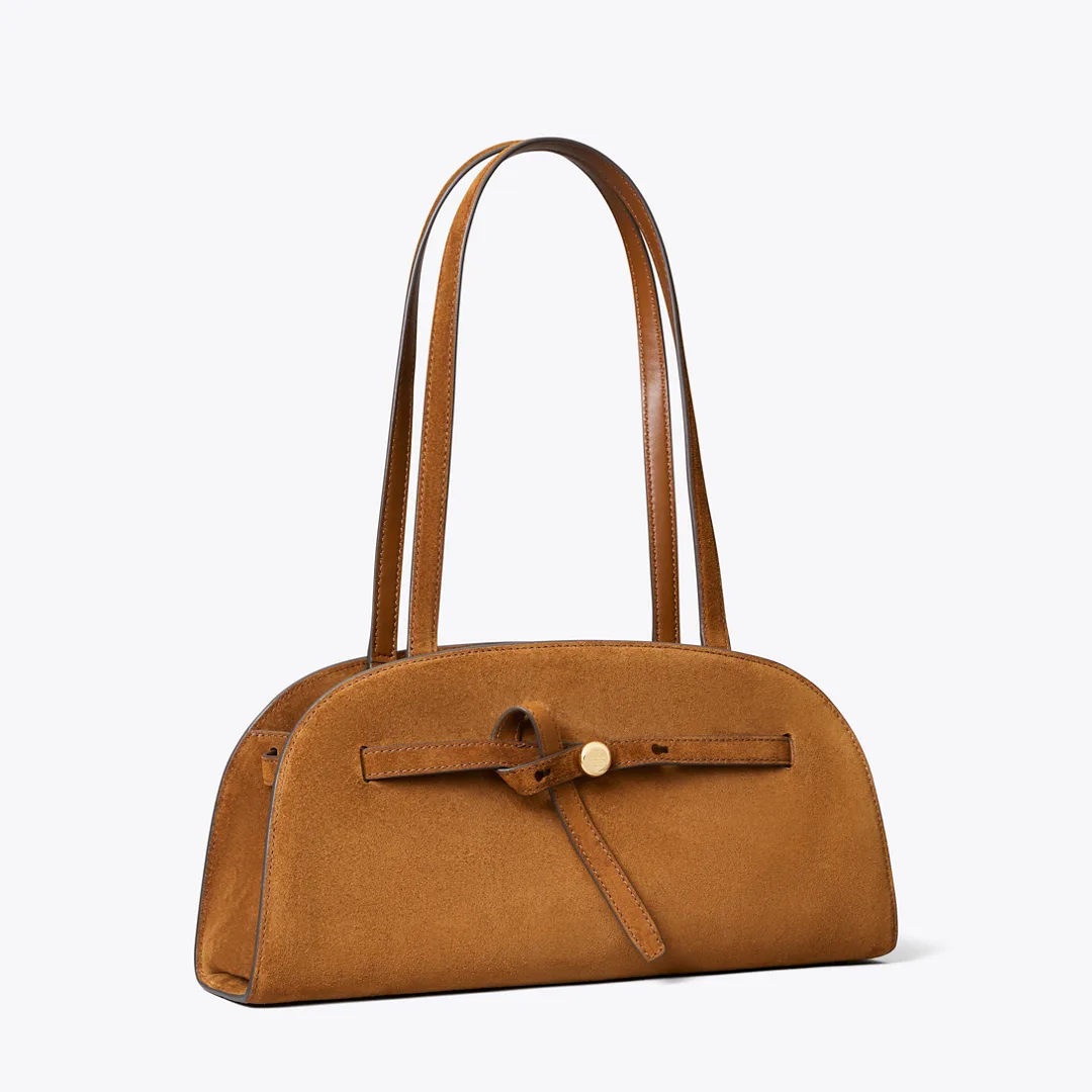 Romy Suede East-West Bauletto by Tory Burch