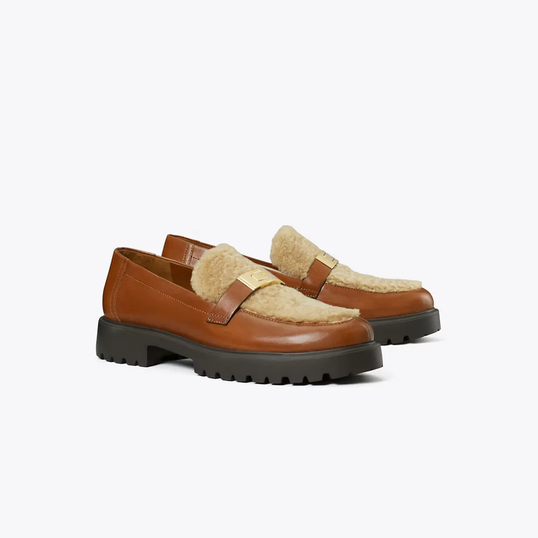 Leelee Shearling Lug Loafer by Tory Burch