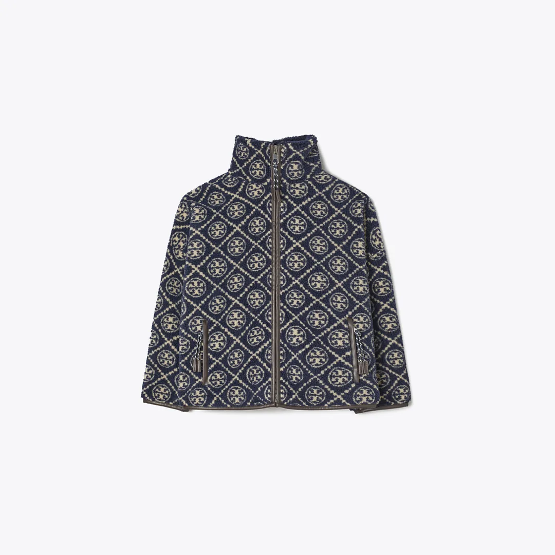 T Monogram Fleece Jacket by Tory Burch