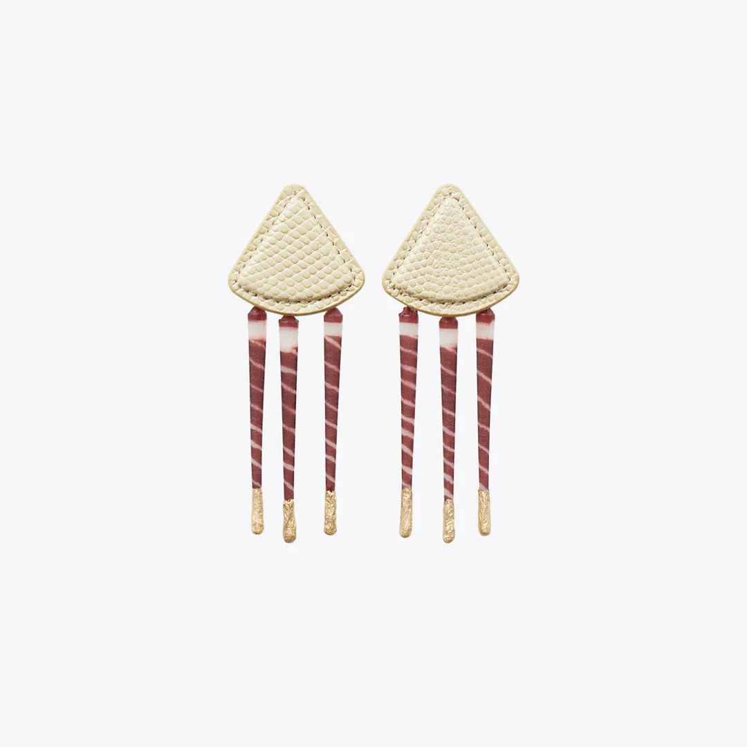 Leather Tiger Earrings by Tory Burch