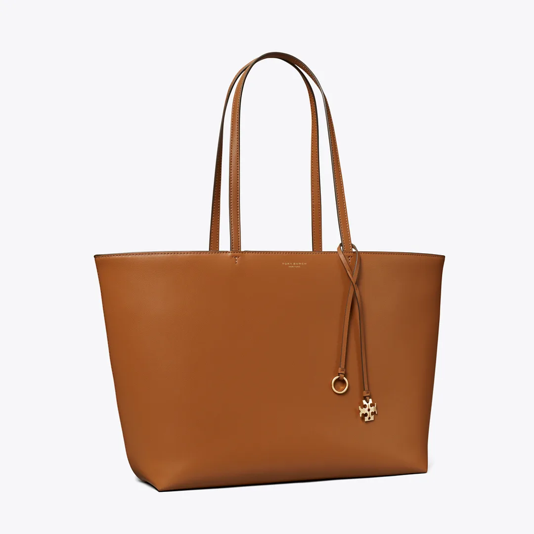 Leather Top Zip Tote