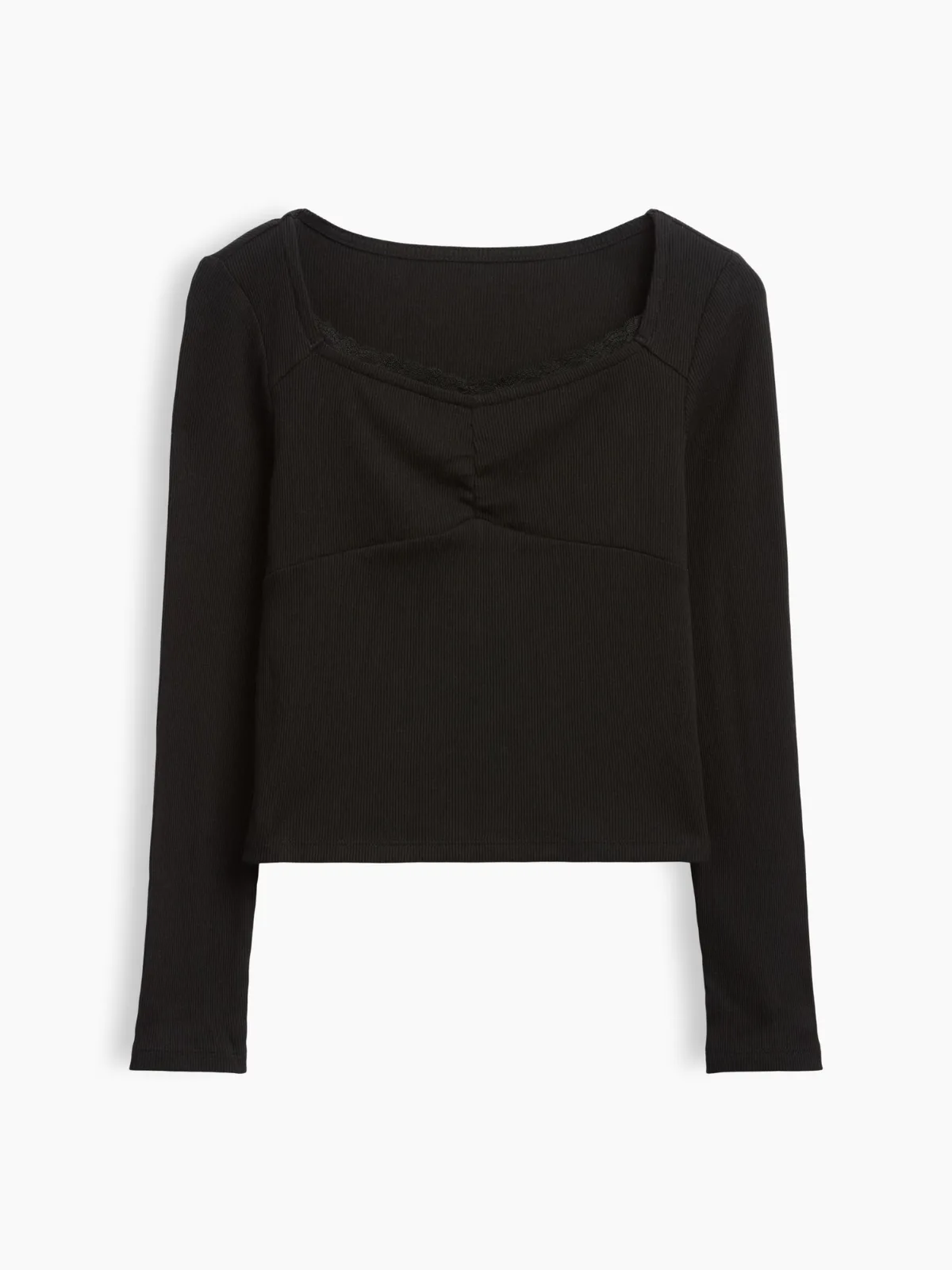 Lace-Trim Sweetheart Rib T-Shirt by Gap