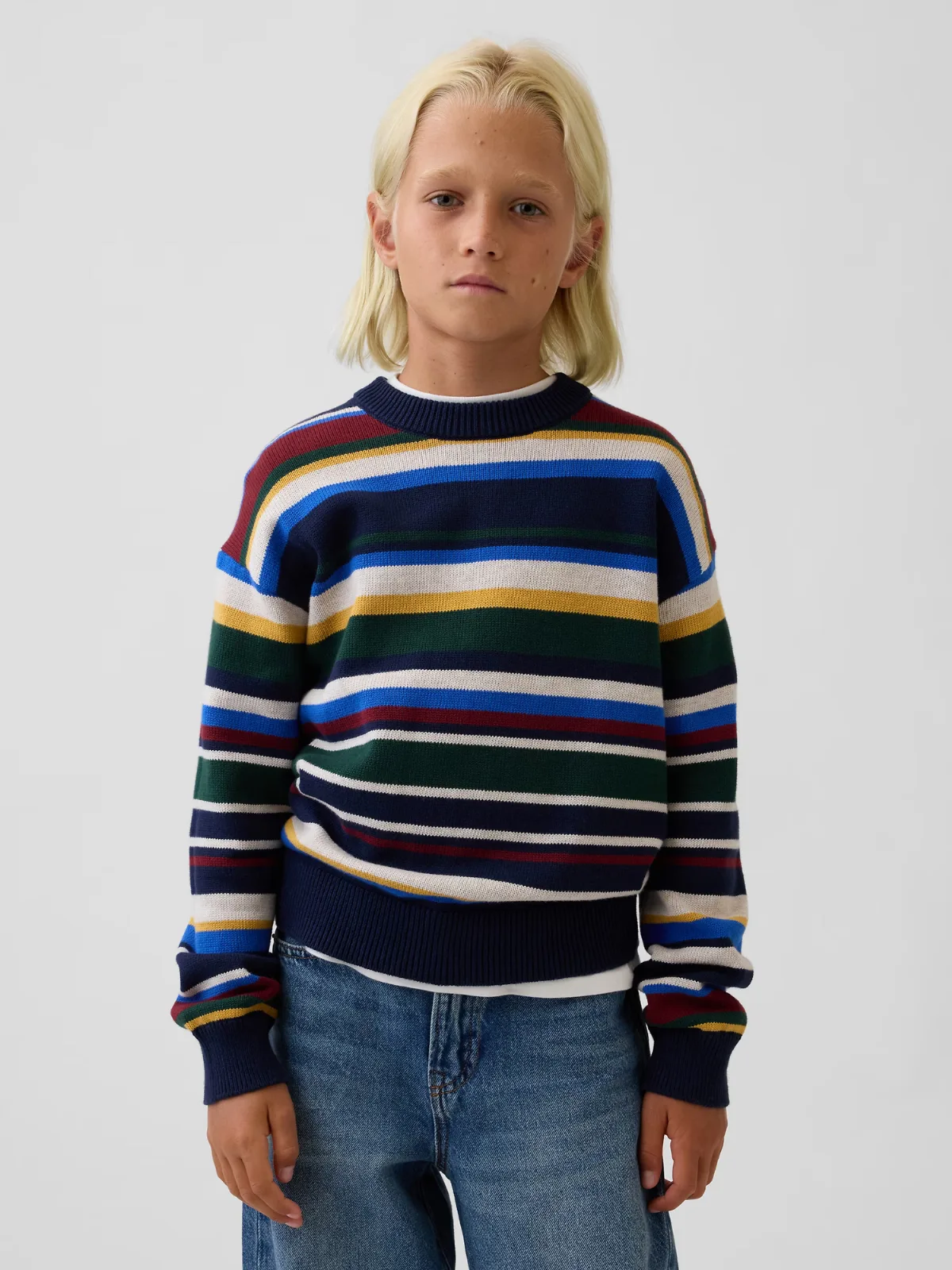 100% Cotton Relaxed Crew Sweater by Gap