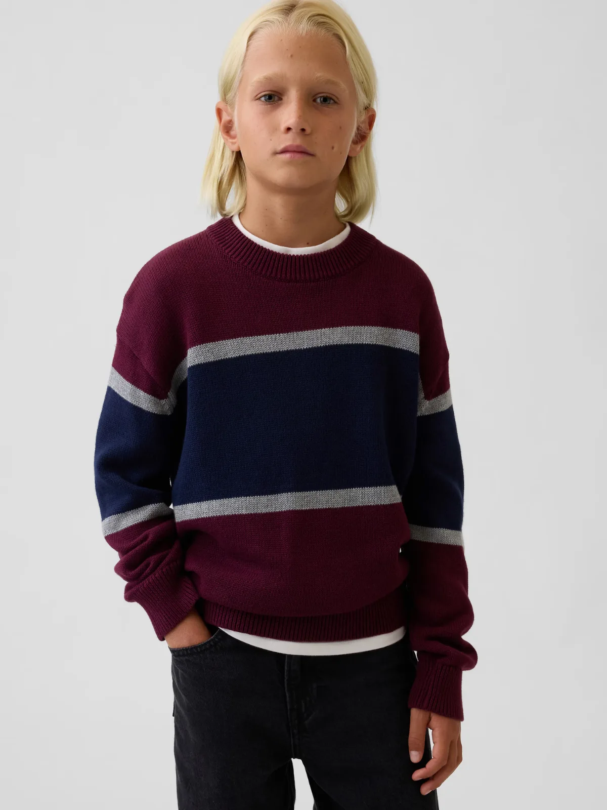 100% Cotton Relaxed Crew Sweater by Gap