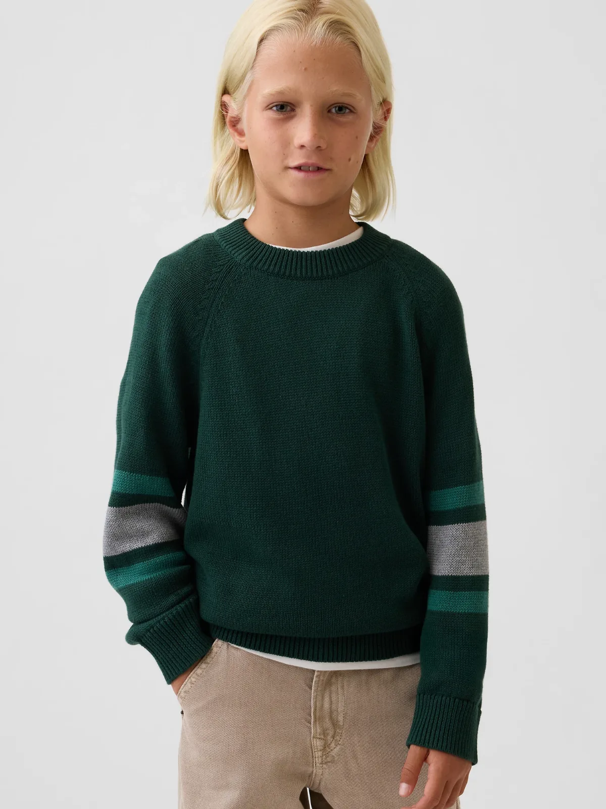 100% Cotton Relaxed Crew Sweater by Gap