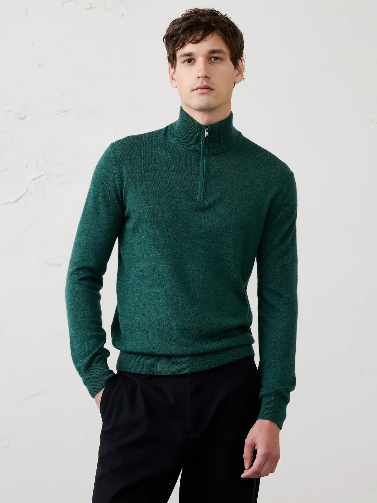 Merino Wool Quarter-Zip Sweater by Banana Republic