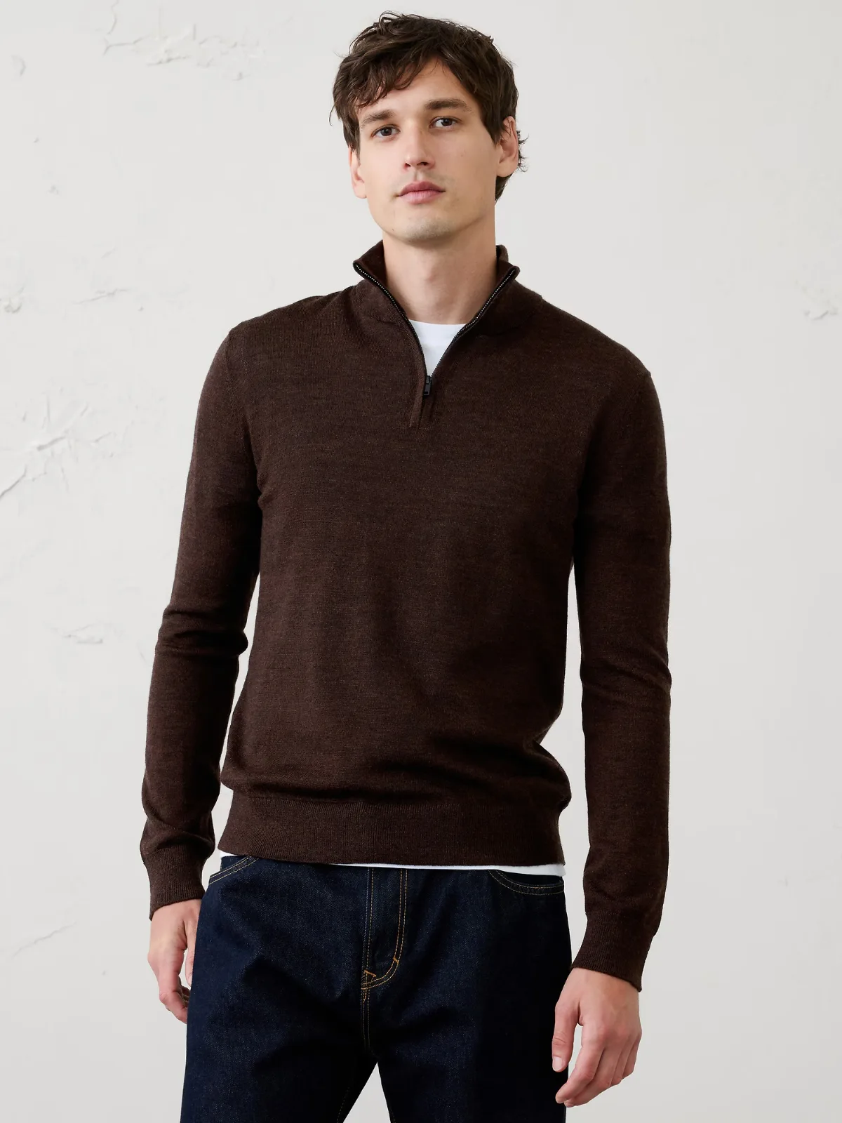 Merino Wool Quarter-Zip Sweater by Banana Republic