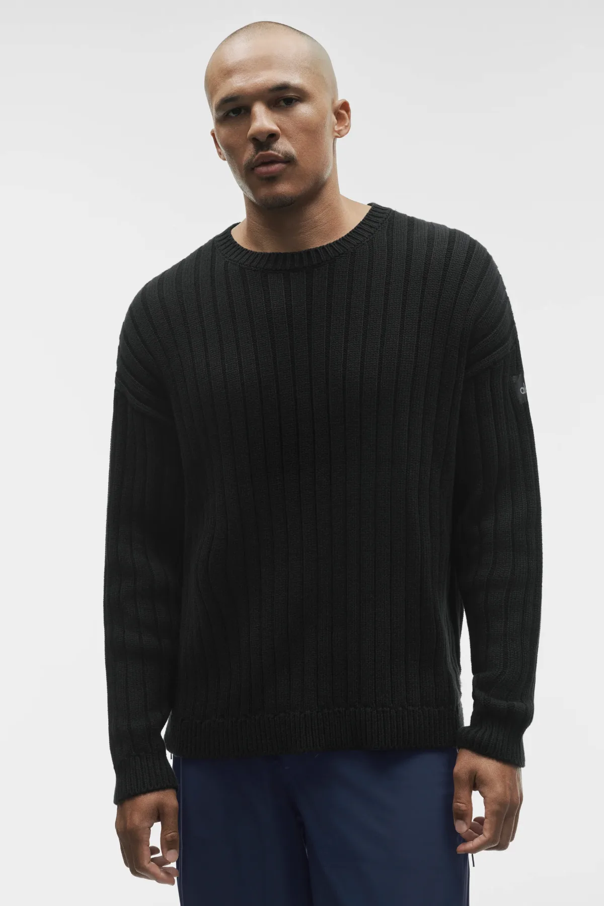 Cotton Rib Parallel Sweater Top by Alo