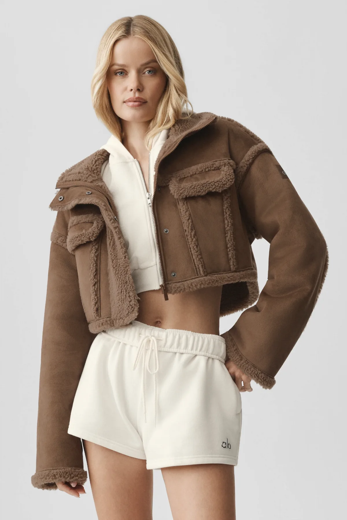 Faux Shearling Snowfall Cropped Jacket