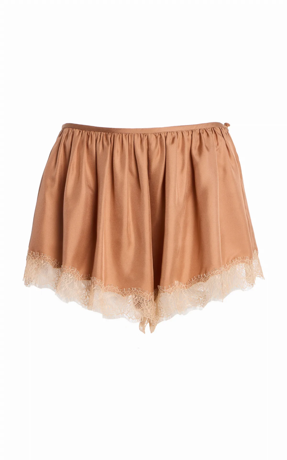 Georgina Lace-Trimmed Silk Mini Shorts