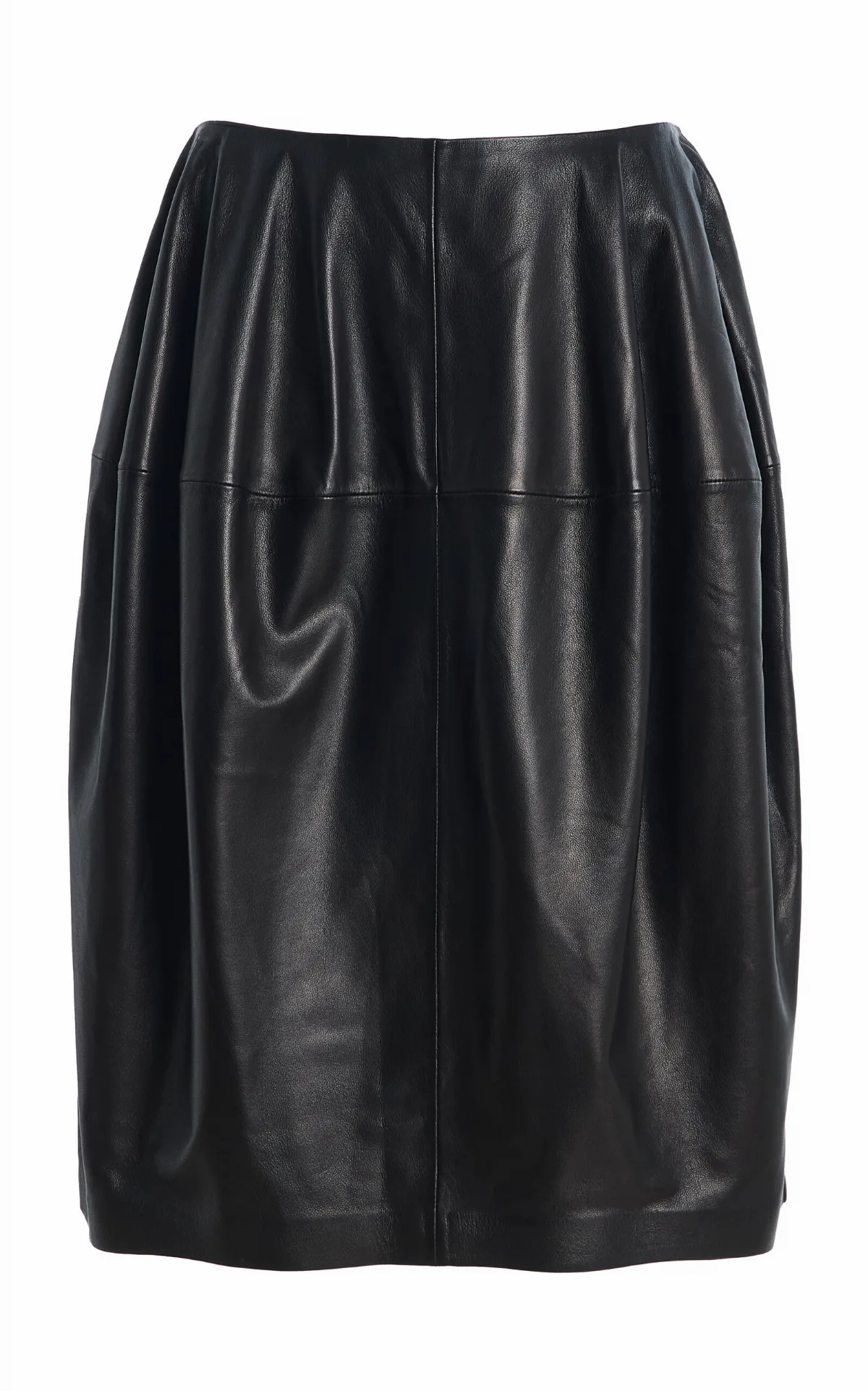 Sculptural Leather Mini Skirt by Totême