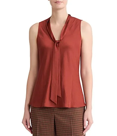 Tie Front Satin Blouse by Kasper