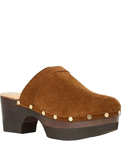 Olivia Suede Studded Clogs by Andre Assous