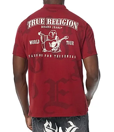 Chrome World Tour Logo Polo Shirt by True Religion