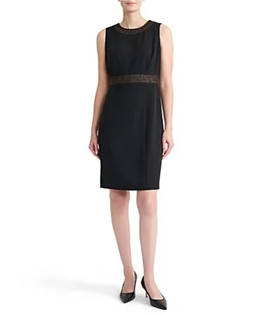 Sleeveless Crepe Sheath Dress by Kasper
