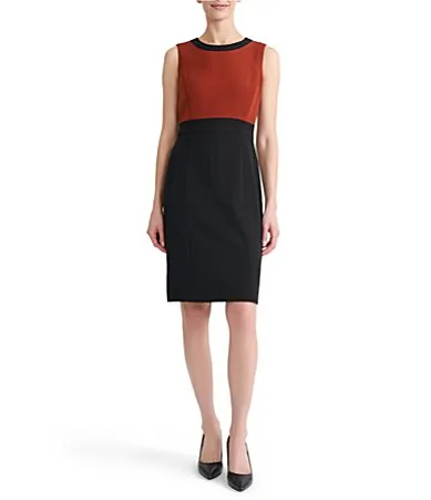 Sleeveless Color Block Midi Dress
