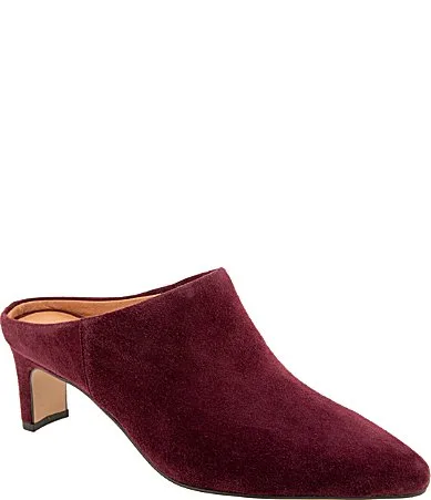 Willow Suede and Leather Dress Mules by Andre Assous