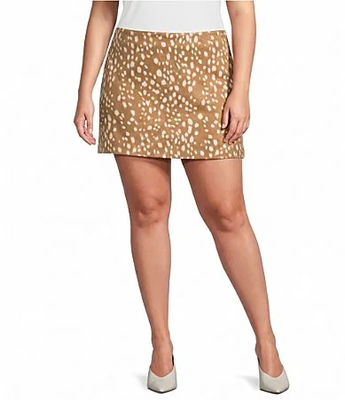 Lucy Paris Montana Bambi Printed Coordinating A-Line Suede Mini Skirt by Lucy
