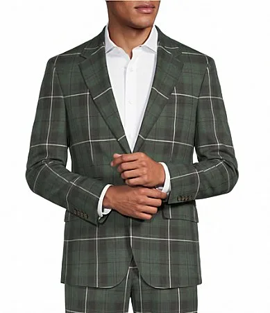 Coordinating Slim Fit Plaid Suit Separates Jacket by Murano