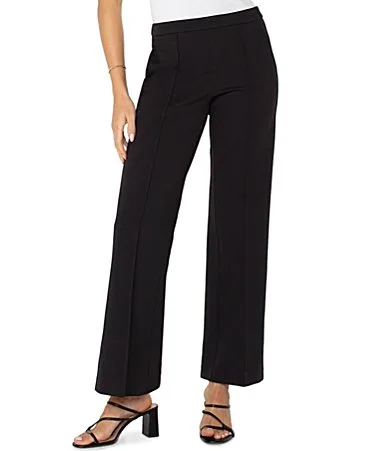 Kayla Ponte Mid Rise Wide Leg Pull-On Pants by Liverpool Los Angeles