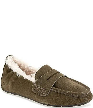 Sophie Suede Faux Fur Lined Penny Loafer Drivers by Gentle Souls