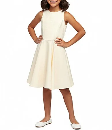 Sleeveless Metallic Jacquard Racerback Dress by Un Deux Trois