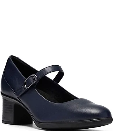 Artisan Shaya Jane Leather Block Heel Mary Jane Pumps