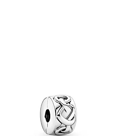 Knotted Hearts Clip Sterling Silver Charm by Pandora