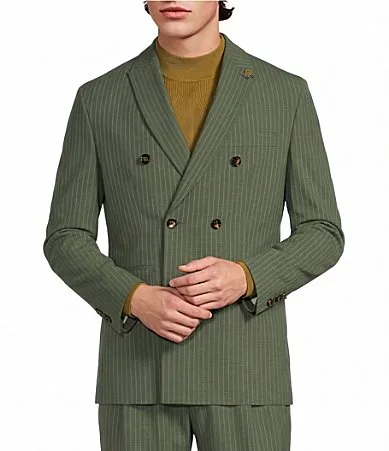 The Legend Collection Coordinating Slim Fit Pinstripe Suit Separates Jacket by Murano