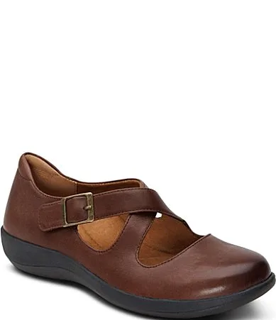 Paisley Leather Cross Strap Mary Janes by Aetrex