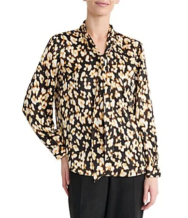 Tie Neck Satin Blouse by Kasper