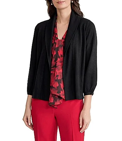 Turn Back Collar 34 Sleeve Sweater by Kasper