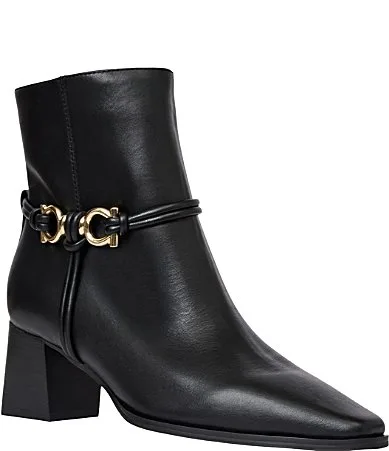 Arya Leather Bit Harness Booties by Andre Assous