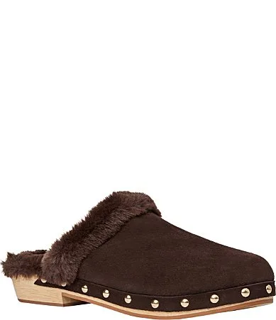 Jocelyn Suede Faux Shearling Lined Clogs by Andre Assous