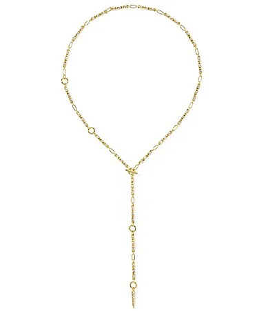 Fate Lariat Necklace - Gold White CZ by Kendra Scott