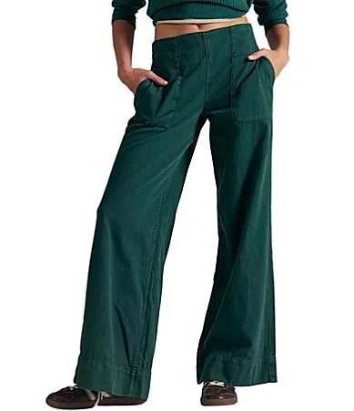 We the Free Breezy Denim Pull-On Mid Rise Wide Leg Denim Jeans by Free People
