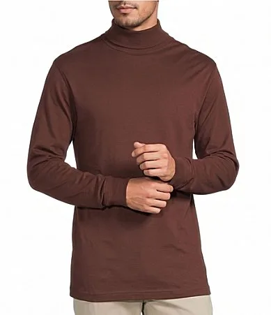 Long Sleeve Solid Turtle Neck Pullover by Roundtree & Yorke