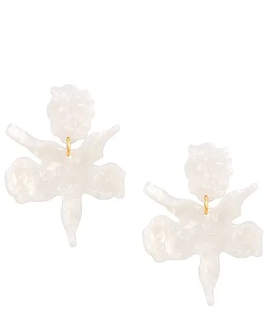 Small Paper Lily Statement Drop Earrings by Lele Sadoughi