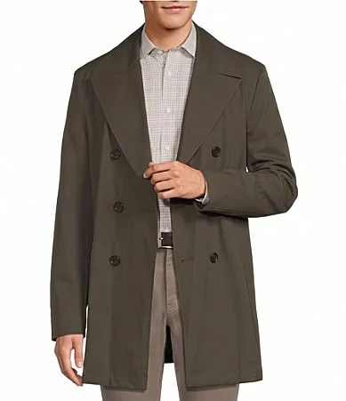 Hasson Solid Double Breasted Topcoat by Hickey Freeman