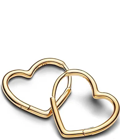 Asymmetrical Heart Hoop Earrings by Pandora