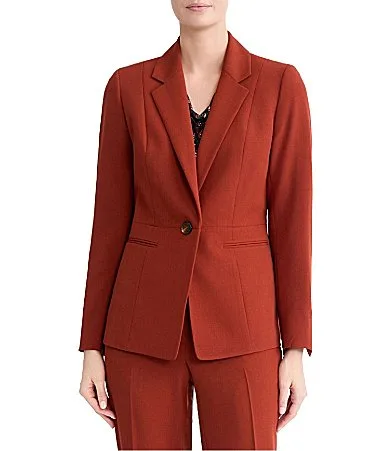 One Button Crepe Coordinating Blazer by Kasper