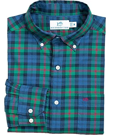 Southern Tide Skipjack Plaid Long Sleeve Woven Shirt by Tide