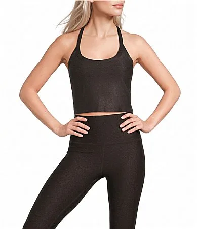 Softmark on the Up Leopard Print V-Neck Sleeveless Cropped Tank by Beyond Yoga