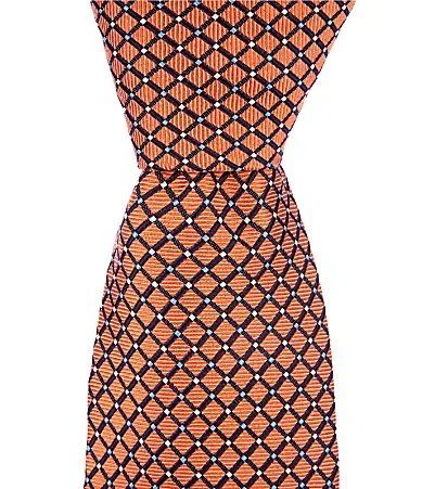 Omri Mini Grid Traditional Silk Blend Tie by Turnbury
