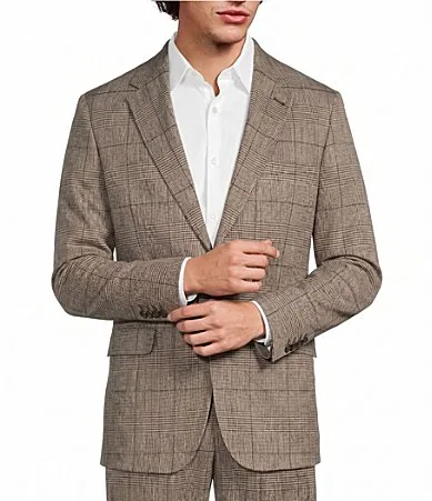 Coordinating Classic Fit Glen Plaid Suit Separates Blazer by Murano