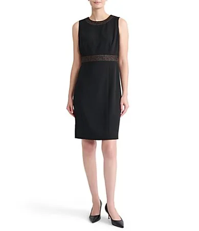 Sleeveless Crepe Sheath Dress by Kasper