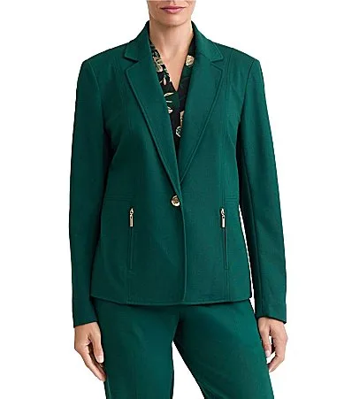 Long Sleeve One Button Blazer by Kasper