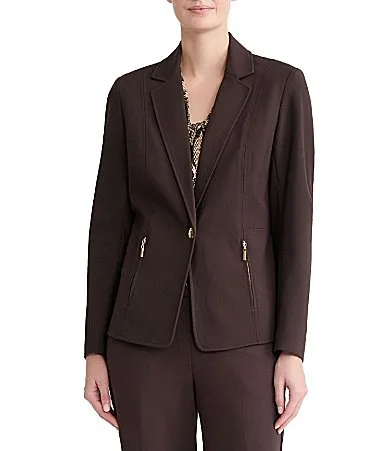 Long Sleeve One Button Coordinating Blazer