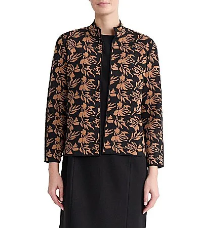 Floral Long Sleeve Cardigan by Kasper