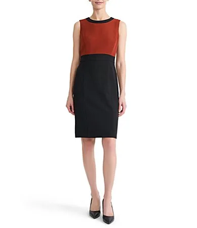 Sleeveless Color Block Midi Dress by Kasper